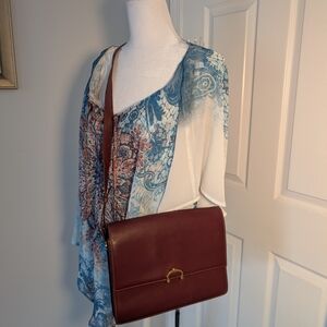 Vintage Cartier Must de Cartier Burgundy Leather Crossbody Bag